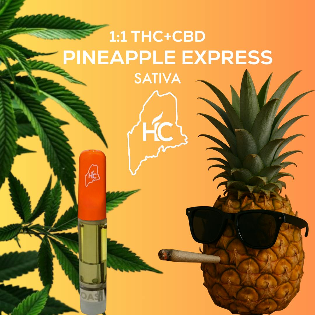 High Coast 1G 1:1 THC+CBD Cartridge - Pineapple Express (Sativa) by High Coast