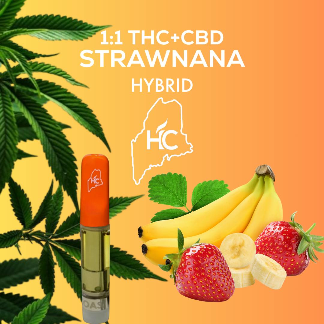 High Coast 1G 1:1 THC+CBD Cartridge - Strawnana (Hybrid)