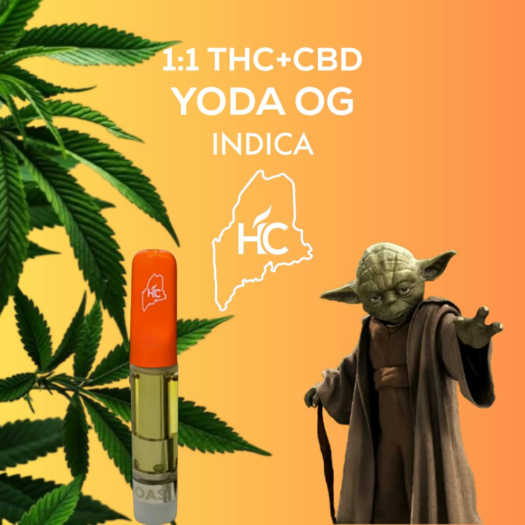 High Coast 1G 1:1 THC+CBD Cartridge - Yoda OG (Indica) - High Coast
