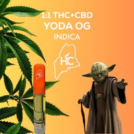 High Coast 1G 1:1 THC+CBD Cartridge - Yoda OG (Indica)