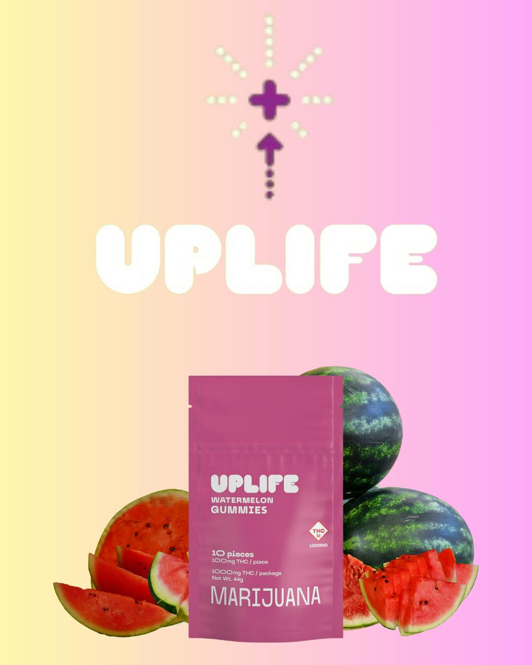 Uplife Gummies - 1000mg - Watermelon by MidSouth Extracts