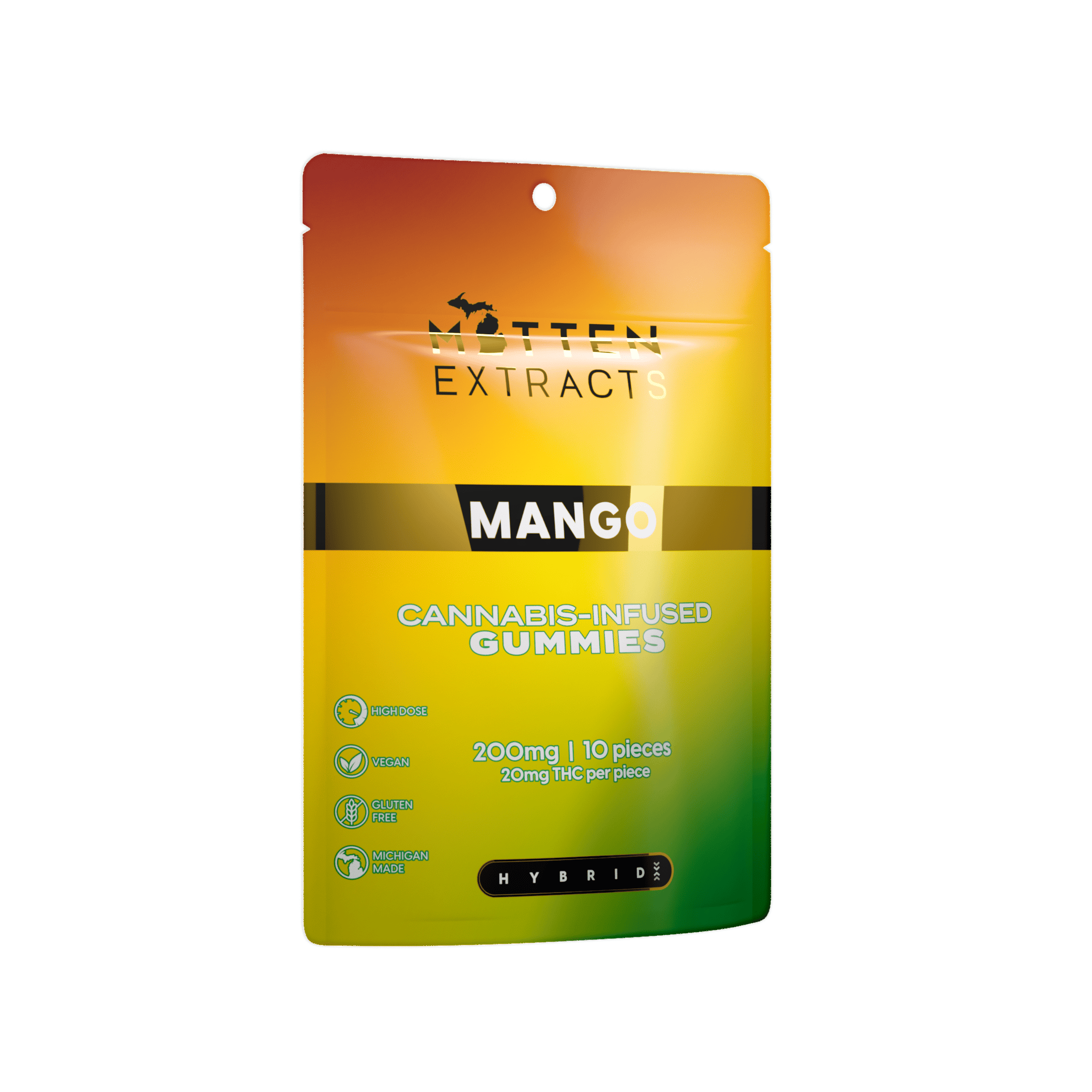 Mitten Extracts | Mango | Gummies | 200mg | 10pk at Neighborhood Provisions(Cannabis Co of Alpena)
