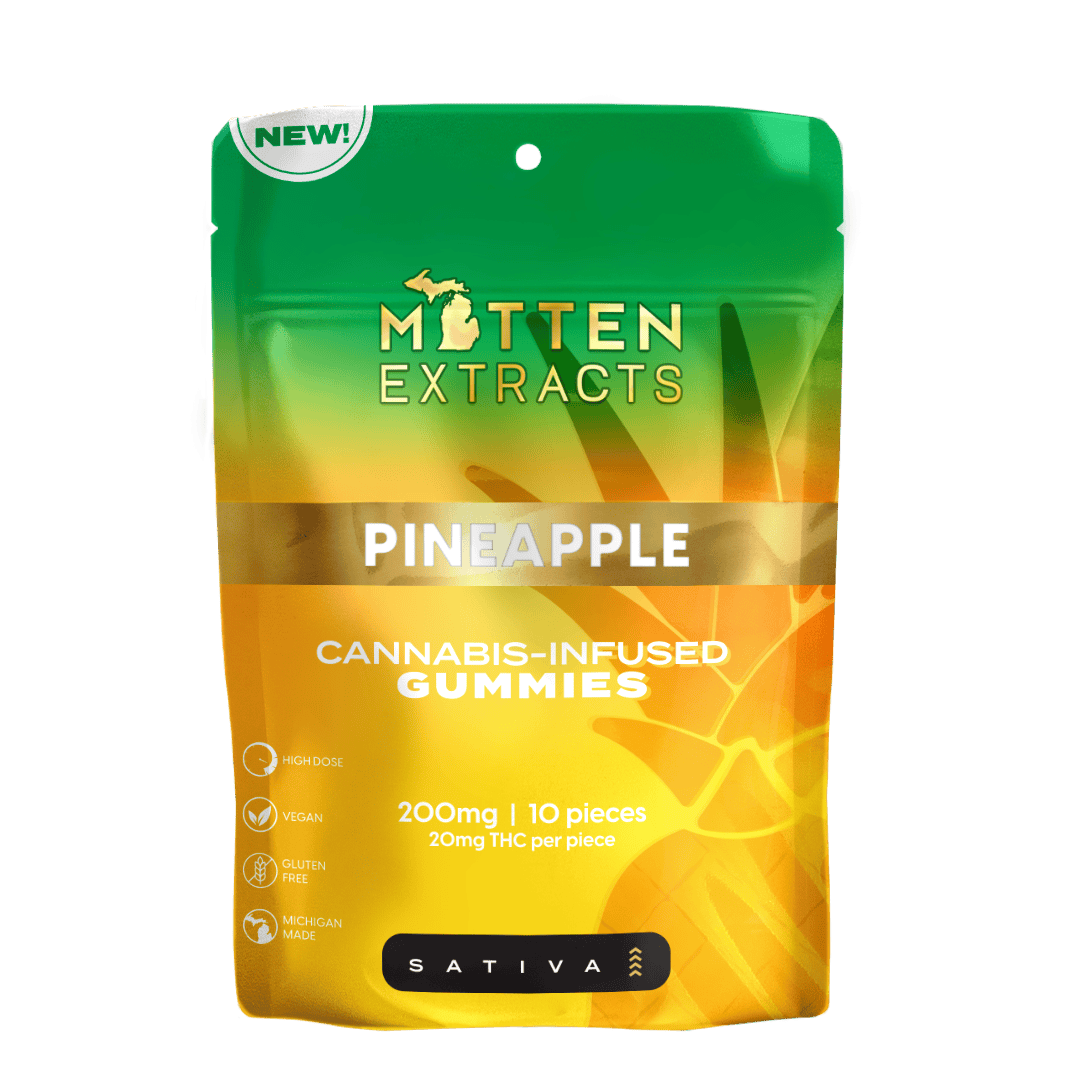Mitten Extracts | Pineapple | Gummies | 200mg | 10pk