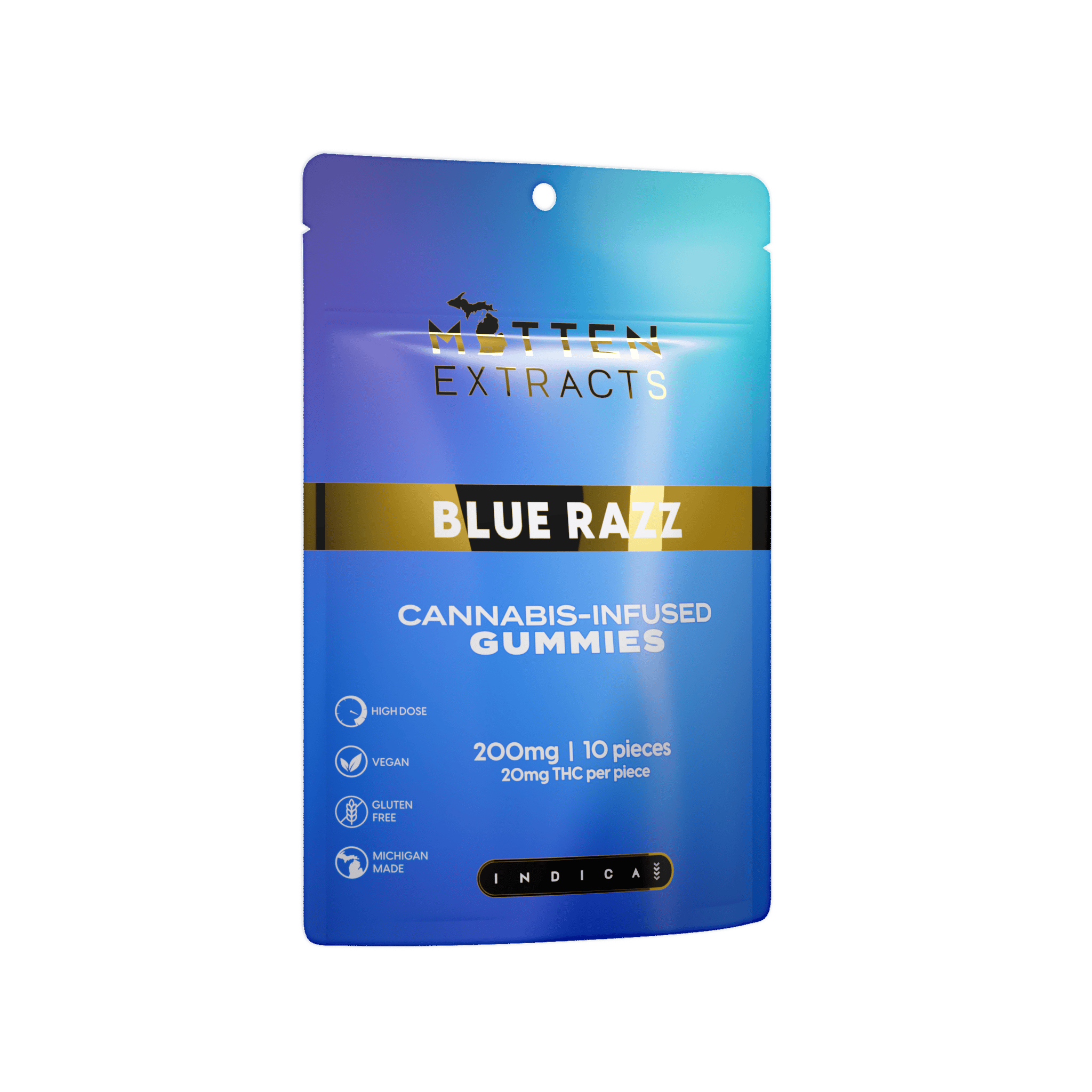 Blue Razz Gummies | 200mg | 10ct | 20mg/each by Mitten Extracts