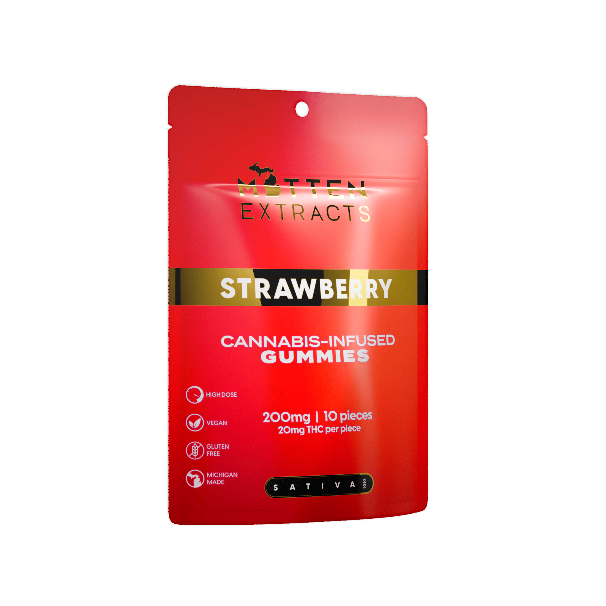 Mitten Extracts | Strawberry | Gummies | 200mg | 10pk at Neighborhood Provisions(Cannabis Co of Alpena)