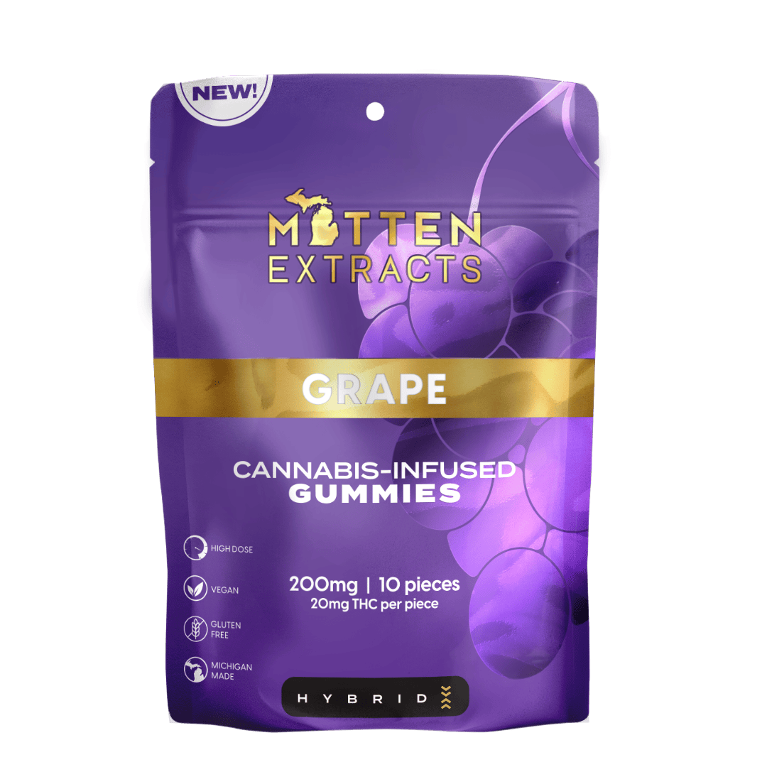 Mitten Extracts | Grape | Gummies | 200mg | 10pk