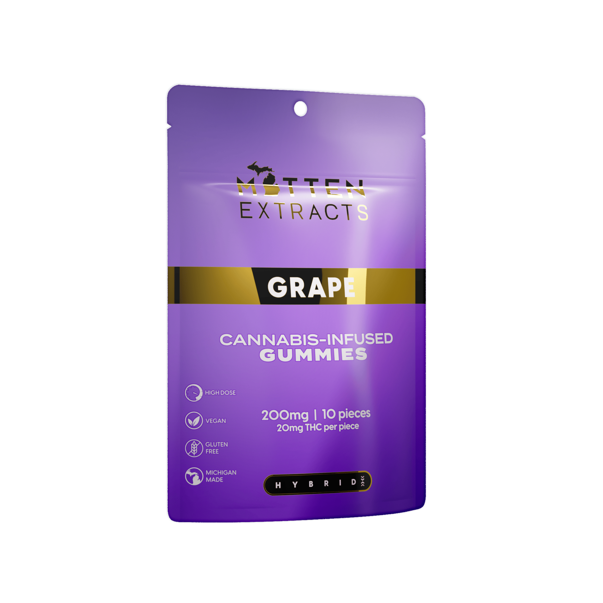 Grape Gummies | 200mg | 10ct | 20mg/each by Mitten Extracts