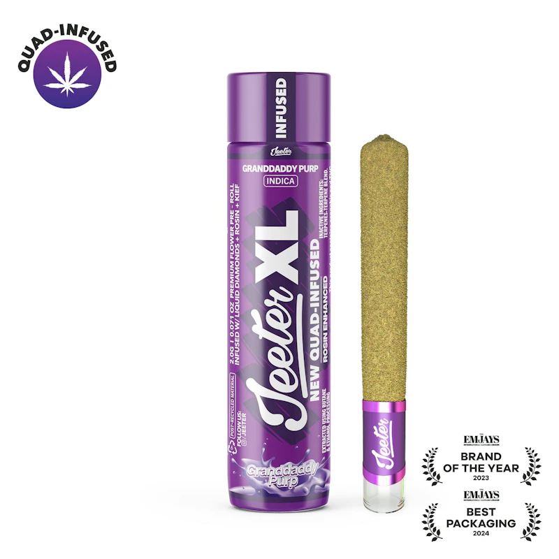 Jeeter Granddaddy Purp · XL Quad-Infused Joint · 2g, Infused Pre-Rolls