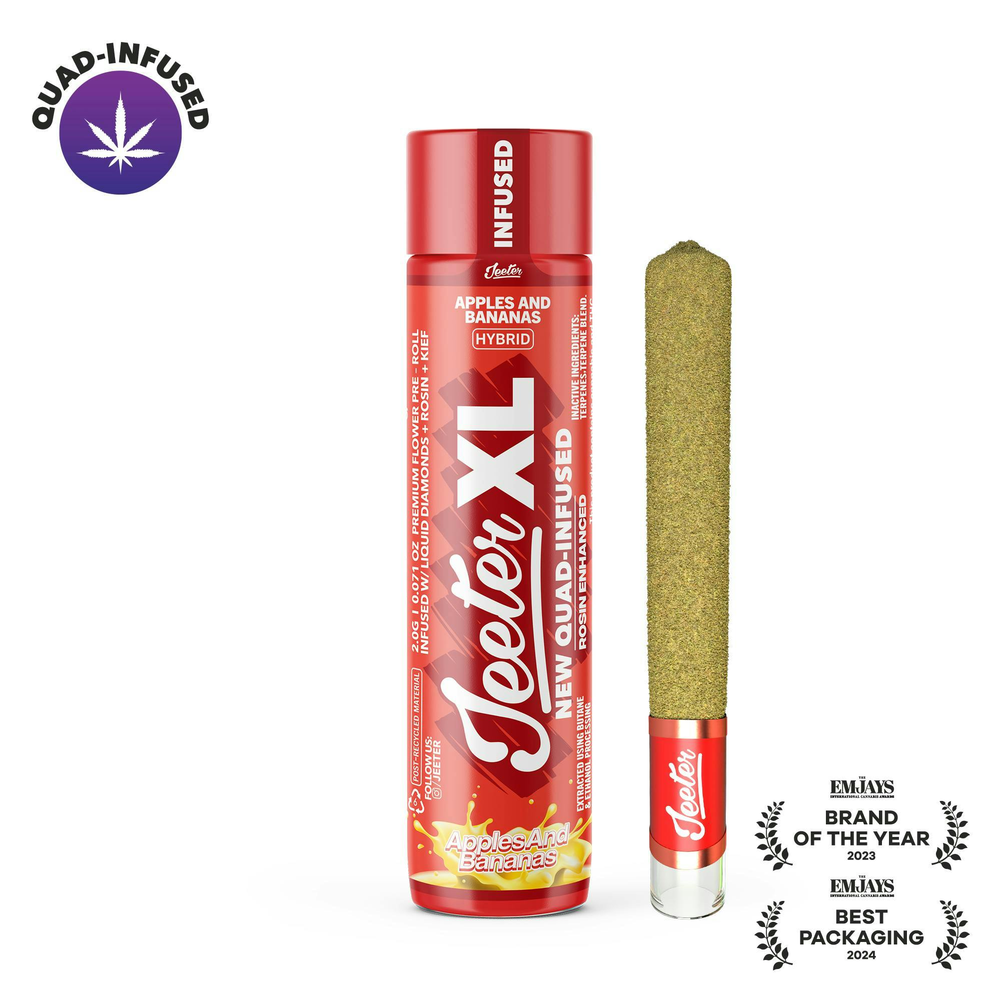 Jeeter | Apples and Bananas | XL Quad-Infused Joint | 2g