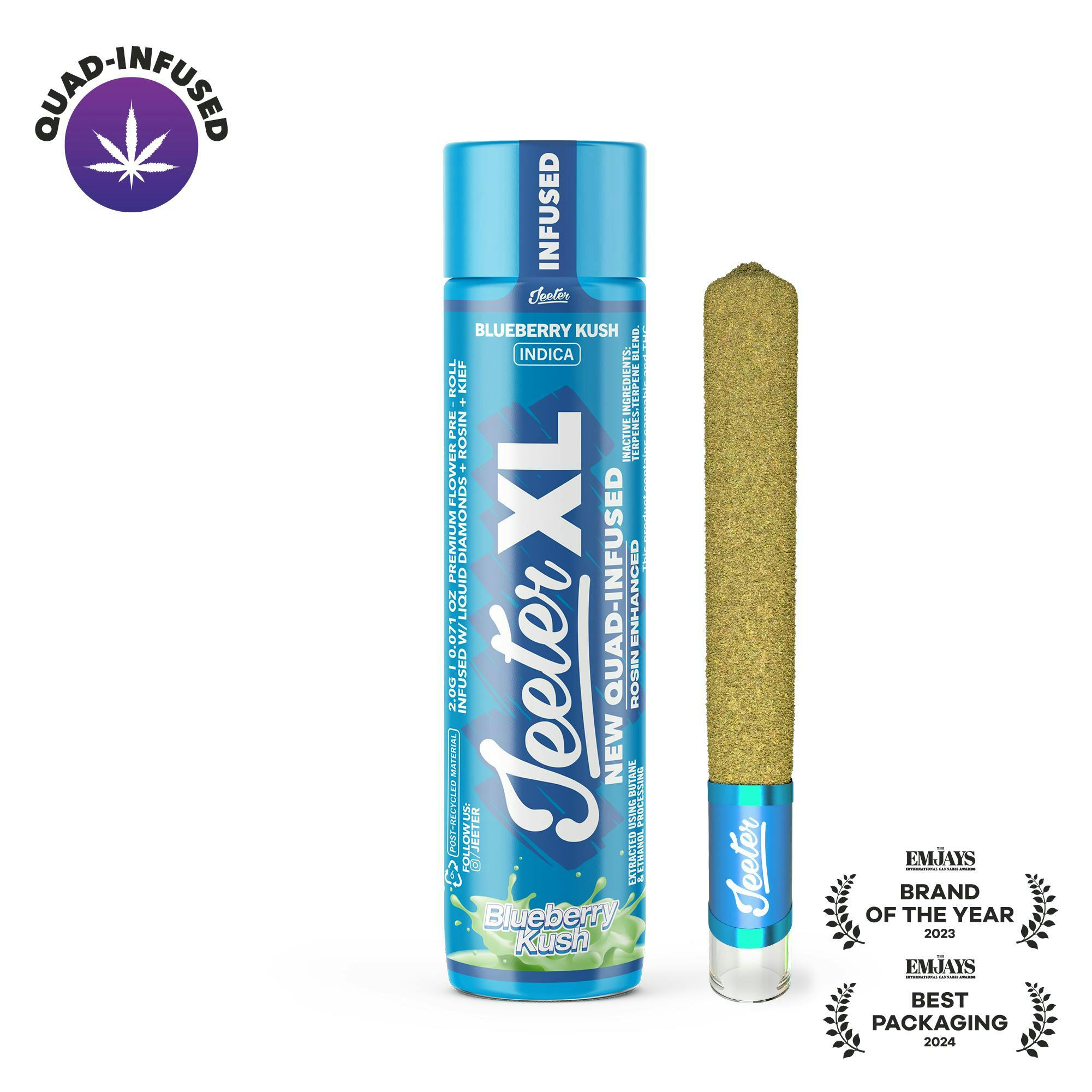 Jeeter | Blueberry Kush | XL Quad-Infused Joint | 2g
