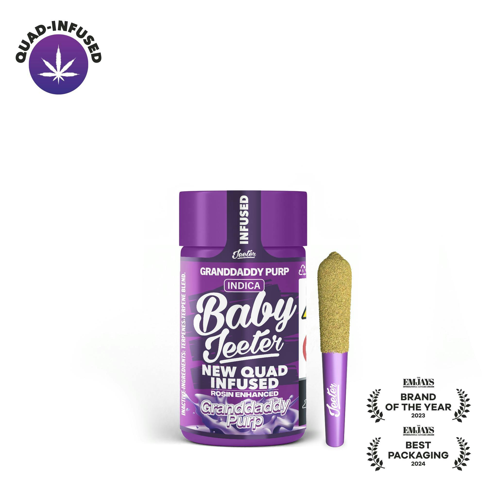 Jeeter | Granddaddy Purp | Quad-Infused Minis | 0.5g each | 5pk
