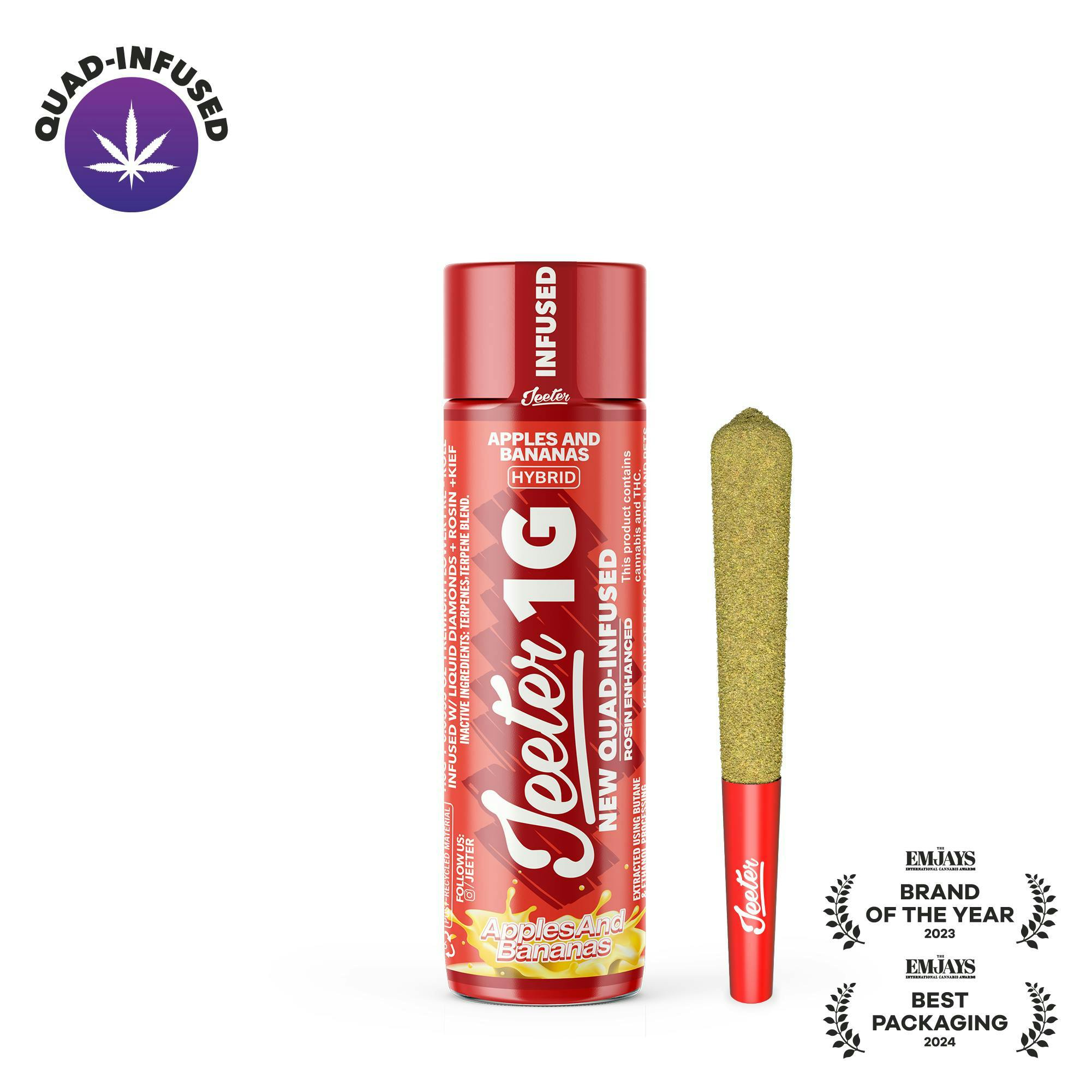 Jeeter | Apples and Bananas | Quad-Infused Joint | 1g by Jeeter