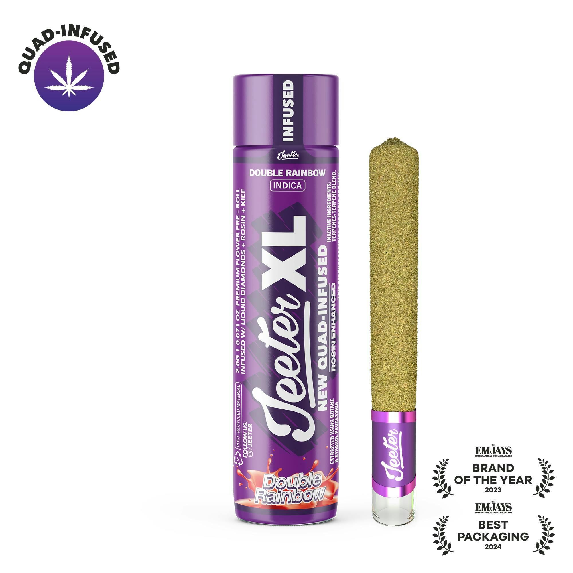 Jeeter | Double Rainbow | XL Quad-Infused Joint | 2g