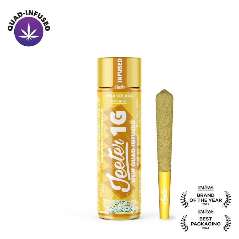 Jeeter Pina Colada · Quad-Infused Joint · 1g, Infused Pre-Rolls