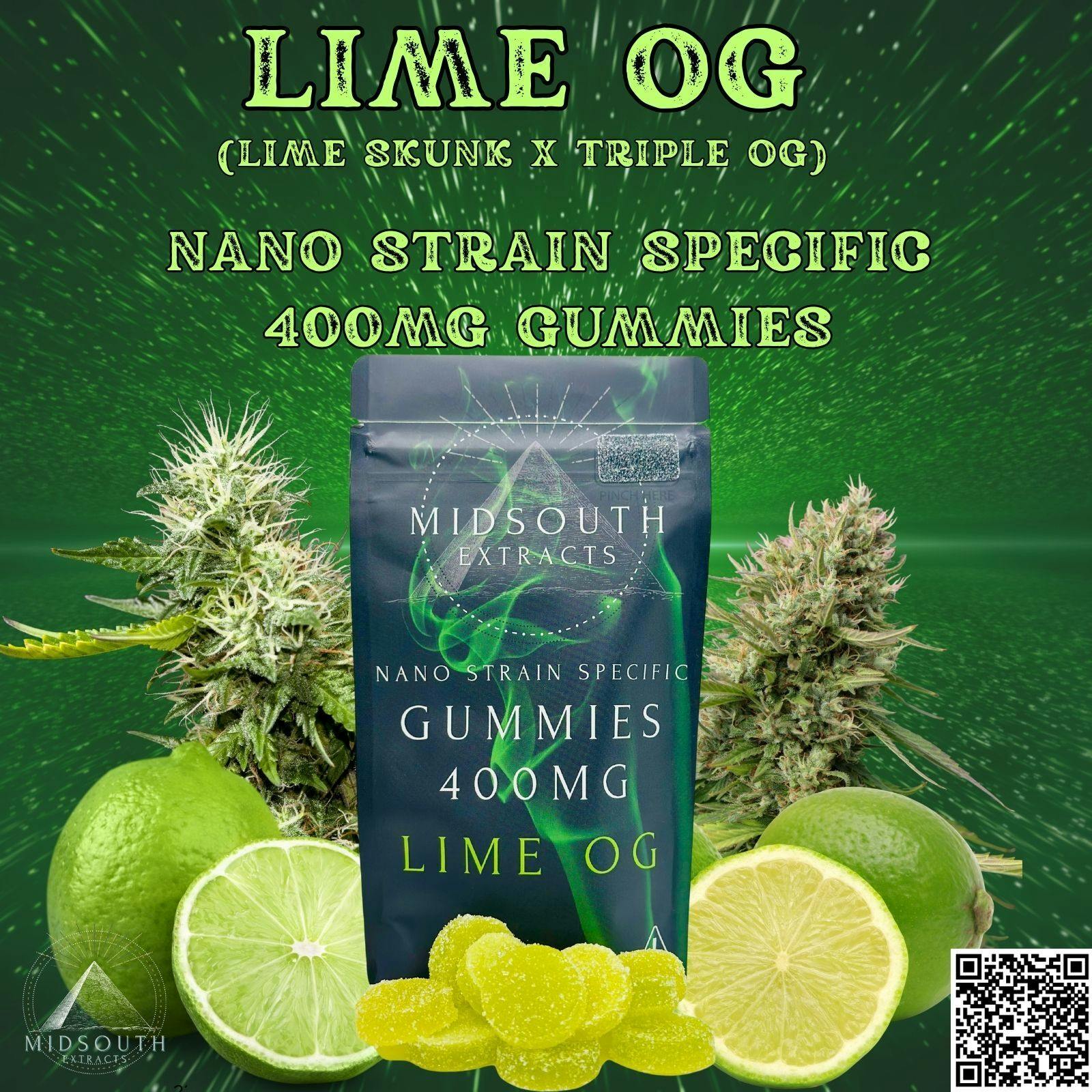 Lime OG - Nano Gummies - 400mg by MidSouth Extracts