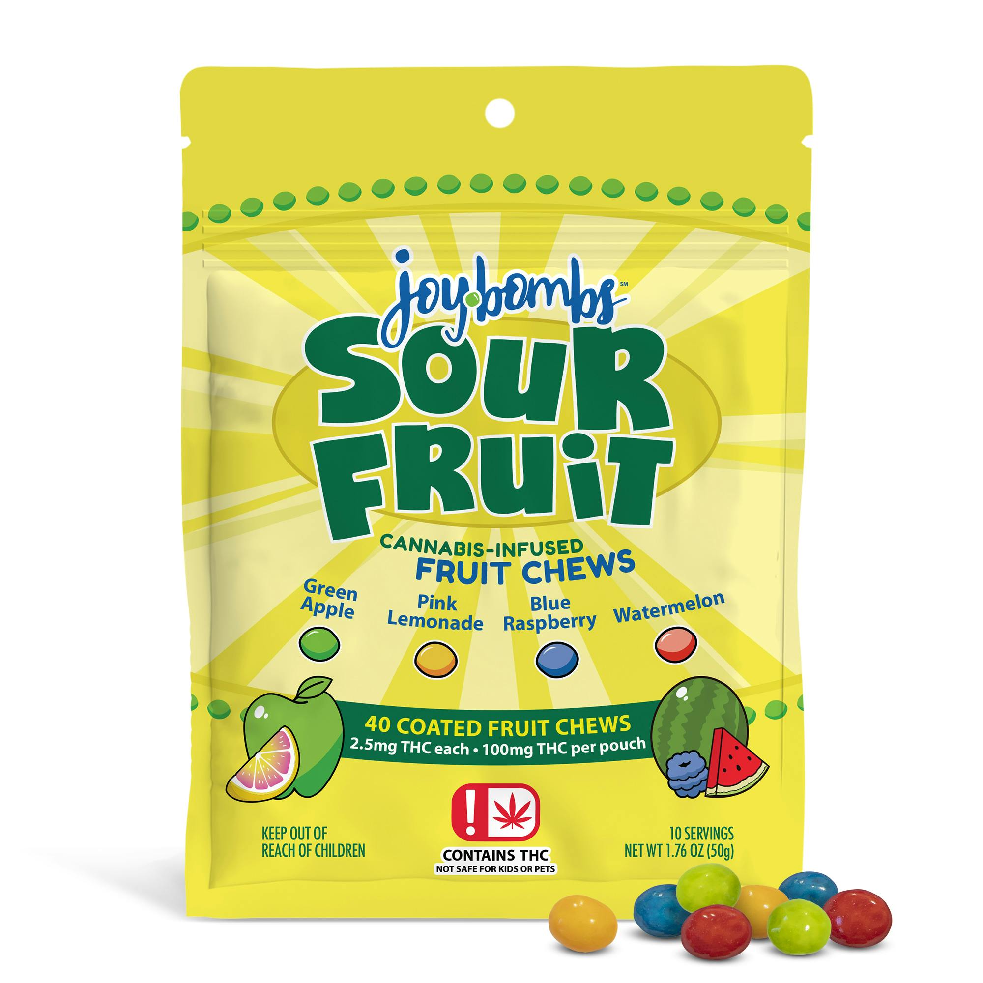 Joy Bombs Sour Fruit - 100mg THC (40pk / 2.5mg THC ea)