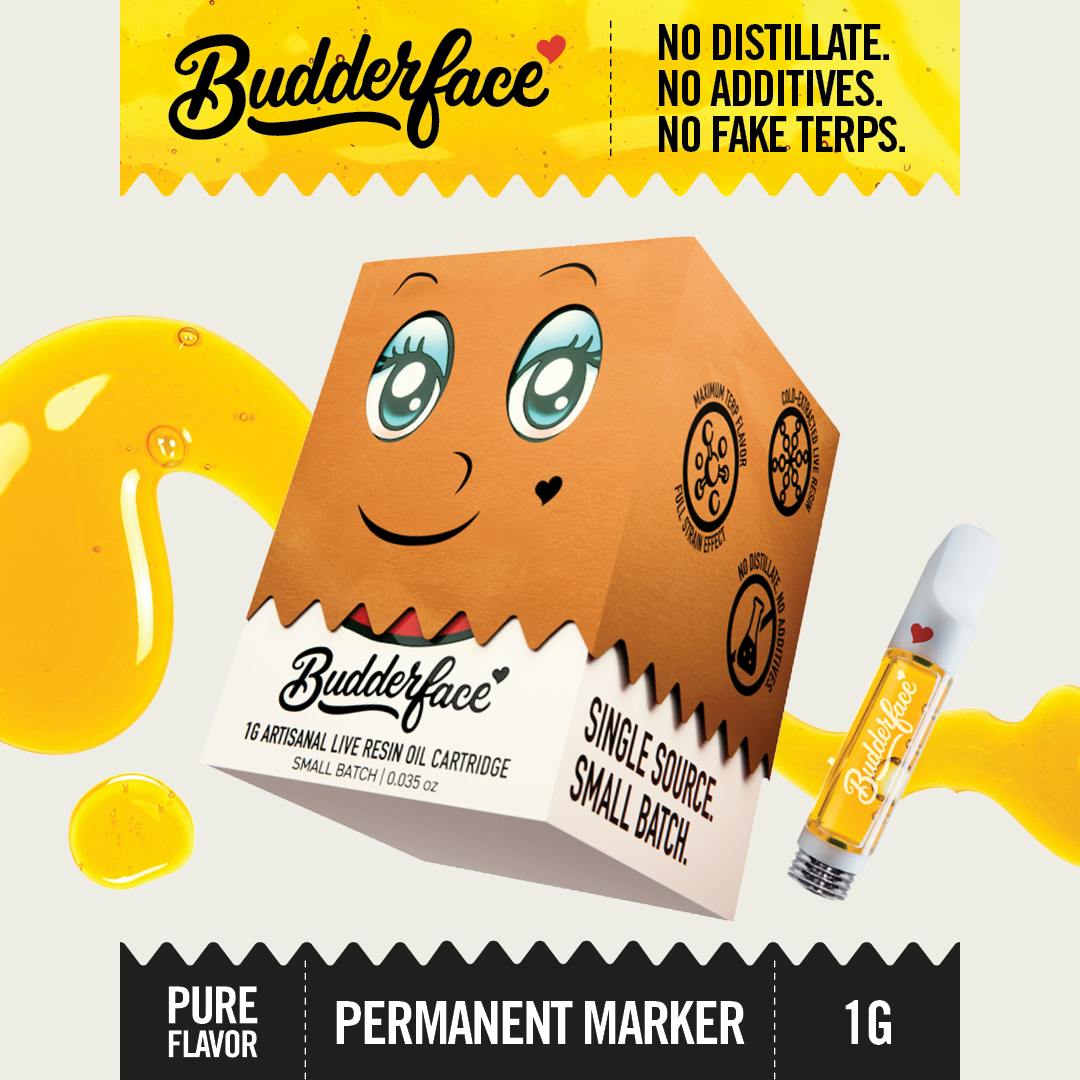 BUDDERFACE | Permanent Marker | 1G | Artisanal Live Resin 510 Vape Cart