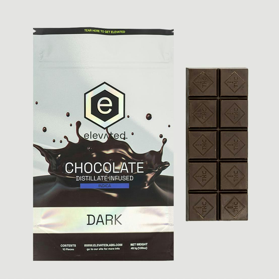 Elevated | Distillate Dark Chocolate | 500mg | 10ct | 50mg/ea by Elevated Labs