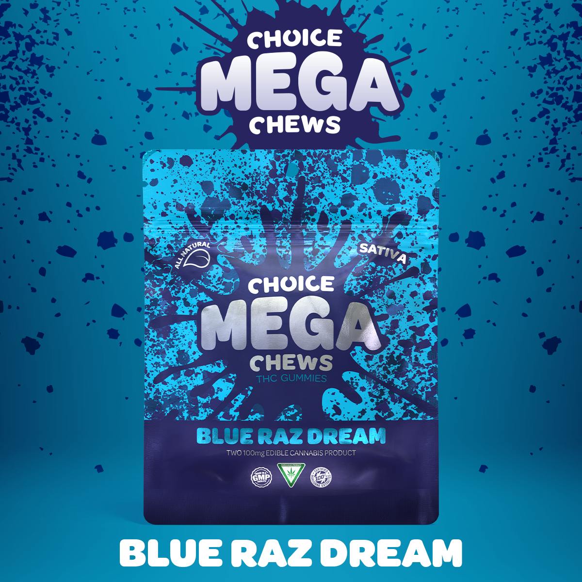 Mega Chews - Blue Razz Dream - 200mg by Choice Chews