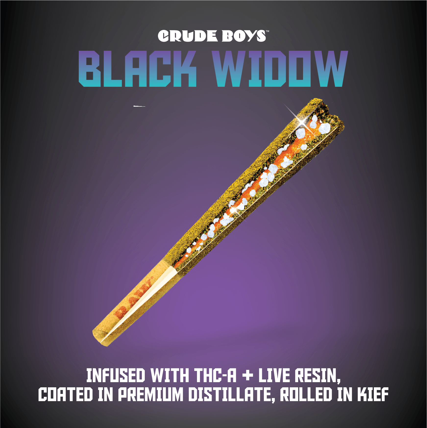 Strawberry Splash | Black Widow Infused Joint | 1.3g by Crude Boys Concentrates