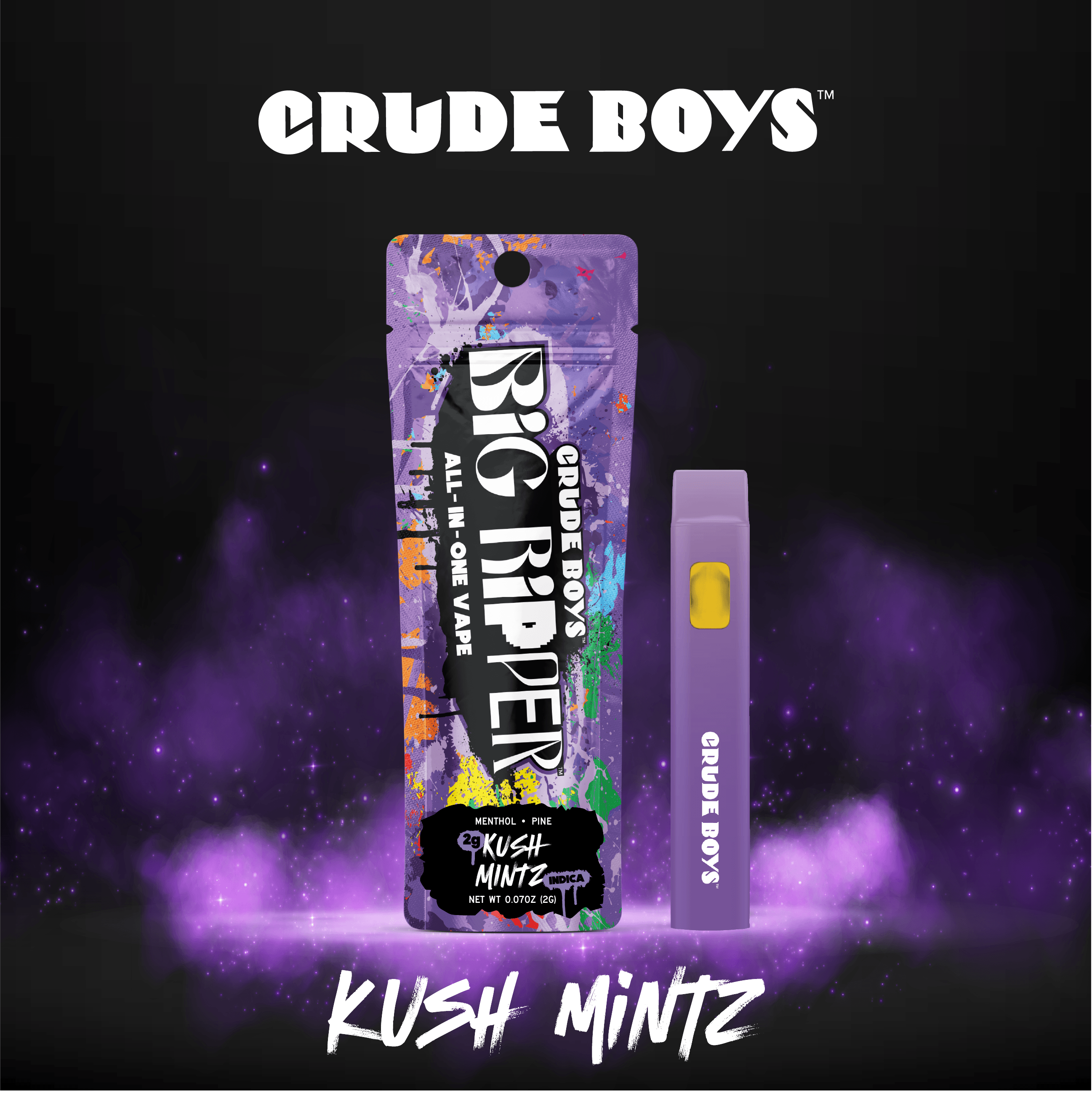 New 2G Big Ripper - All In One - Kush Mintz (Indica) - Crude Boys