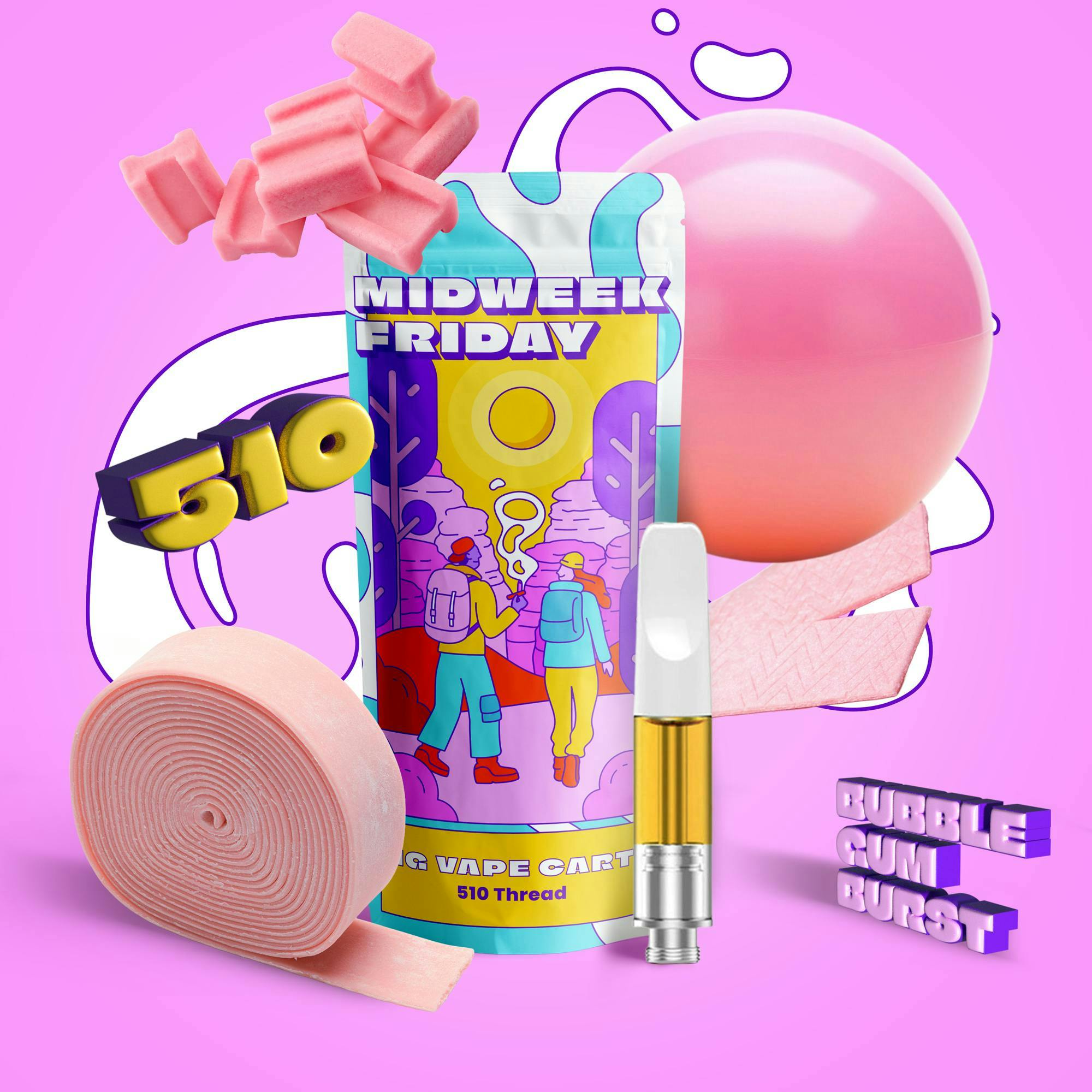 Bubble Gum Burst Aio 1g Midweek Friday