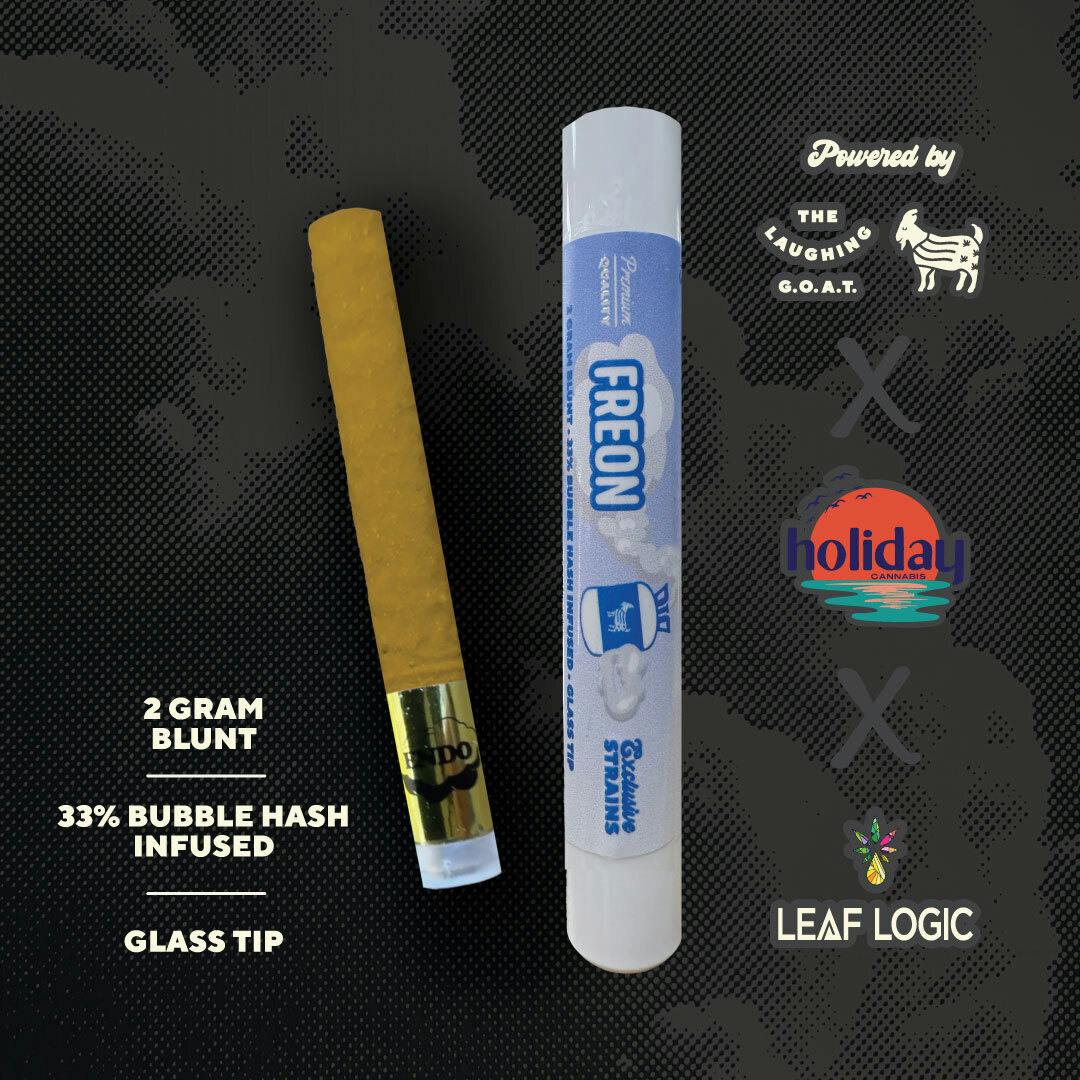 Freon- Bubble Hash–Infused 2g Blunt (Glass Tip) by The Laughing Goat