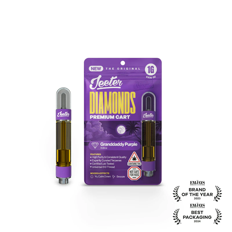 Jeeter Granddaddy Purple · Premium Diamonds Cartridge · 1g, Cartridges