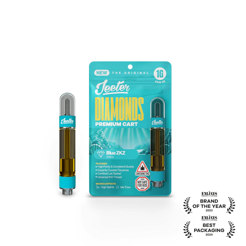 Jeeter Blue ZKZ · Premium Diamonds Cartridge · 1g, Cartridges