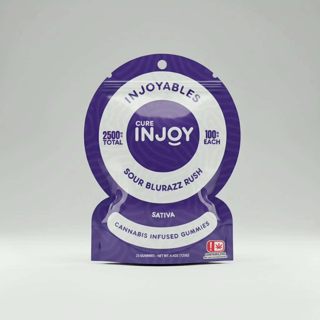 Injoyables | Sour BluRazz Rush | 2500mg | 25ct | 100mg/ea