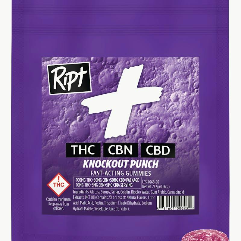 Ript - Knockout Punch 2:1:1 Gummies 100mg 10pk at Wild Wild Weed