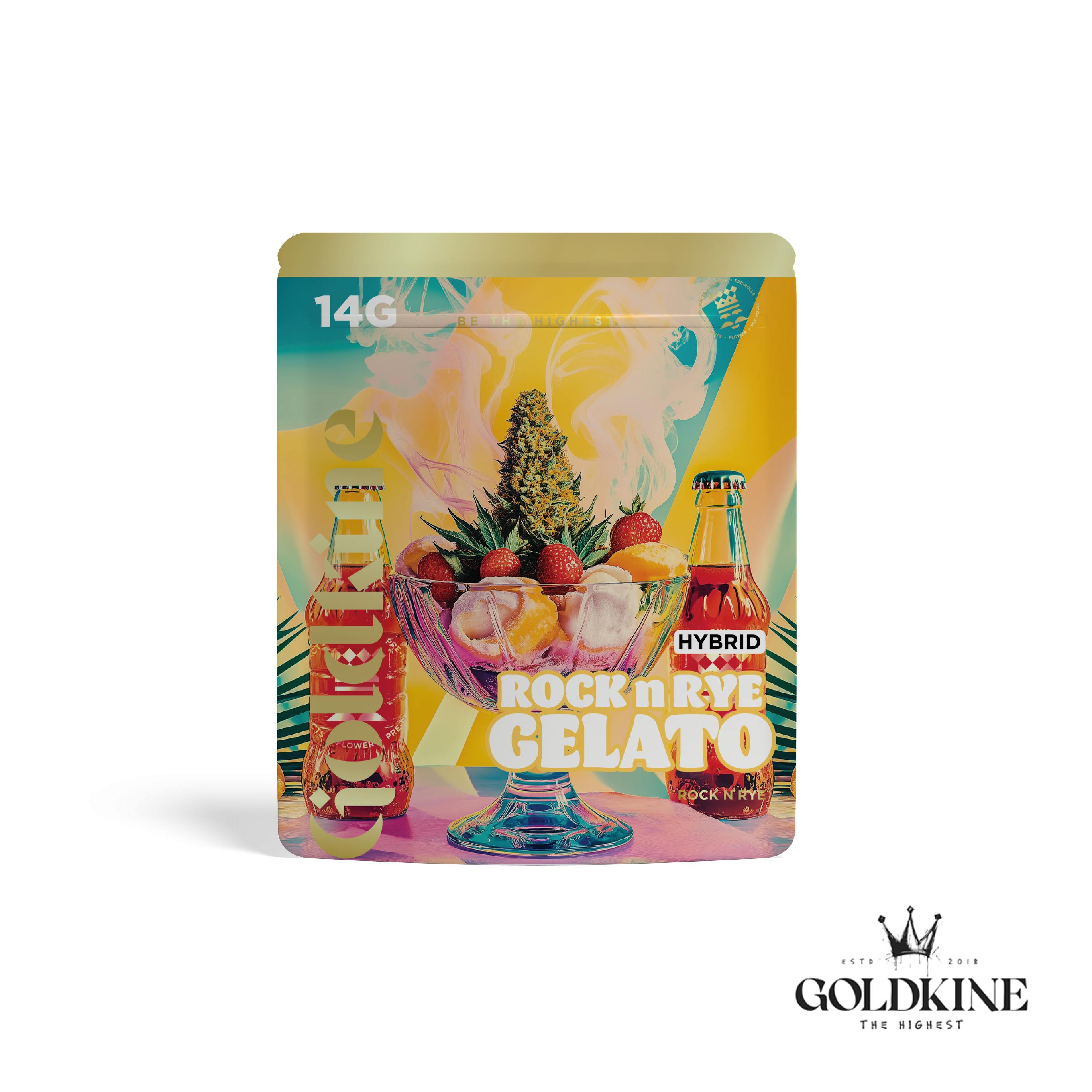 Goldkine Flower 14G (Mylar) | Rock N Rye Gelato by Goldkine