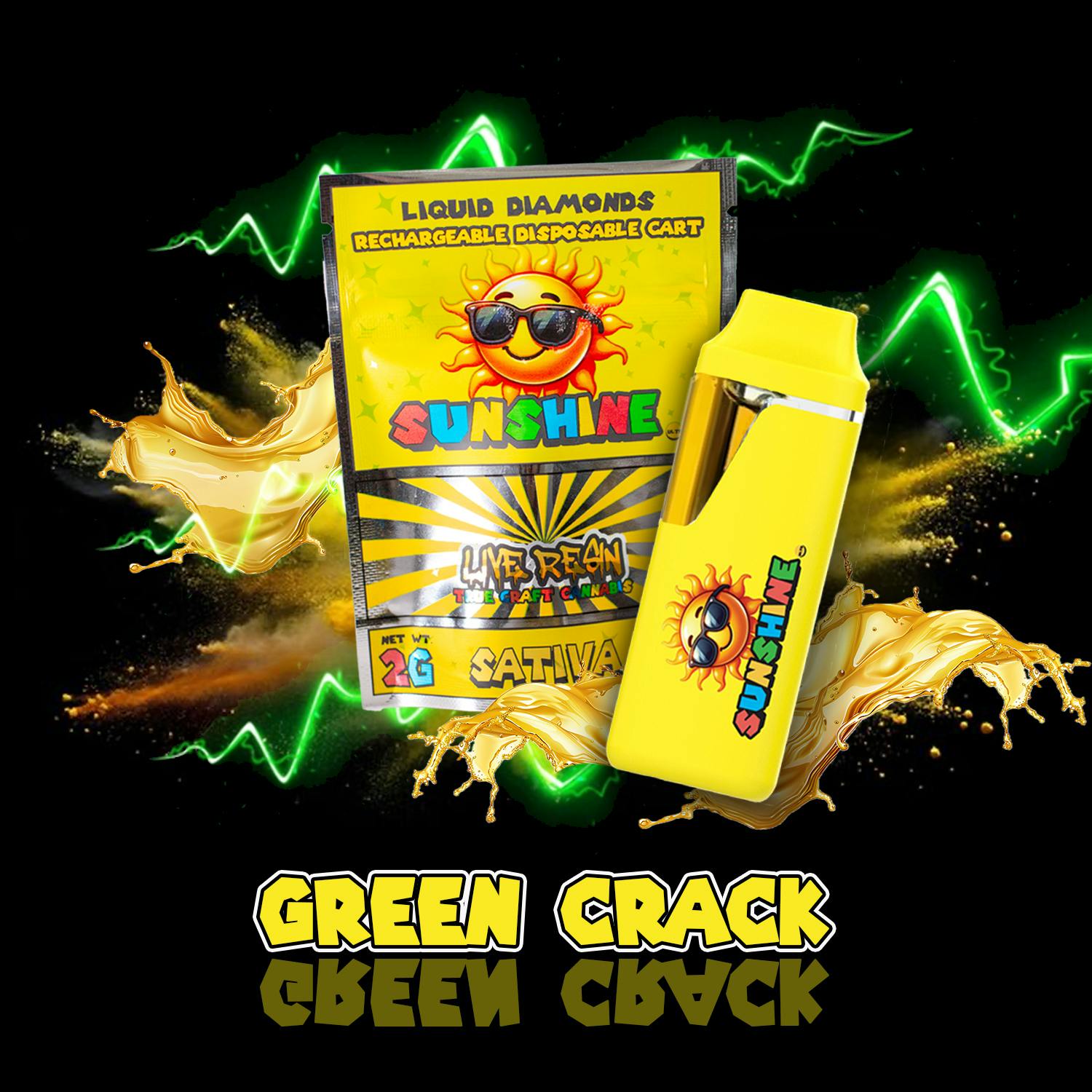 Sunshine Unlimited - FSO Live Resin Disposable - Green Crack - 2 g by Sunshine Unlimited