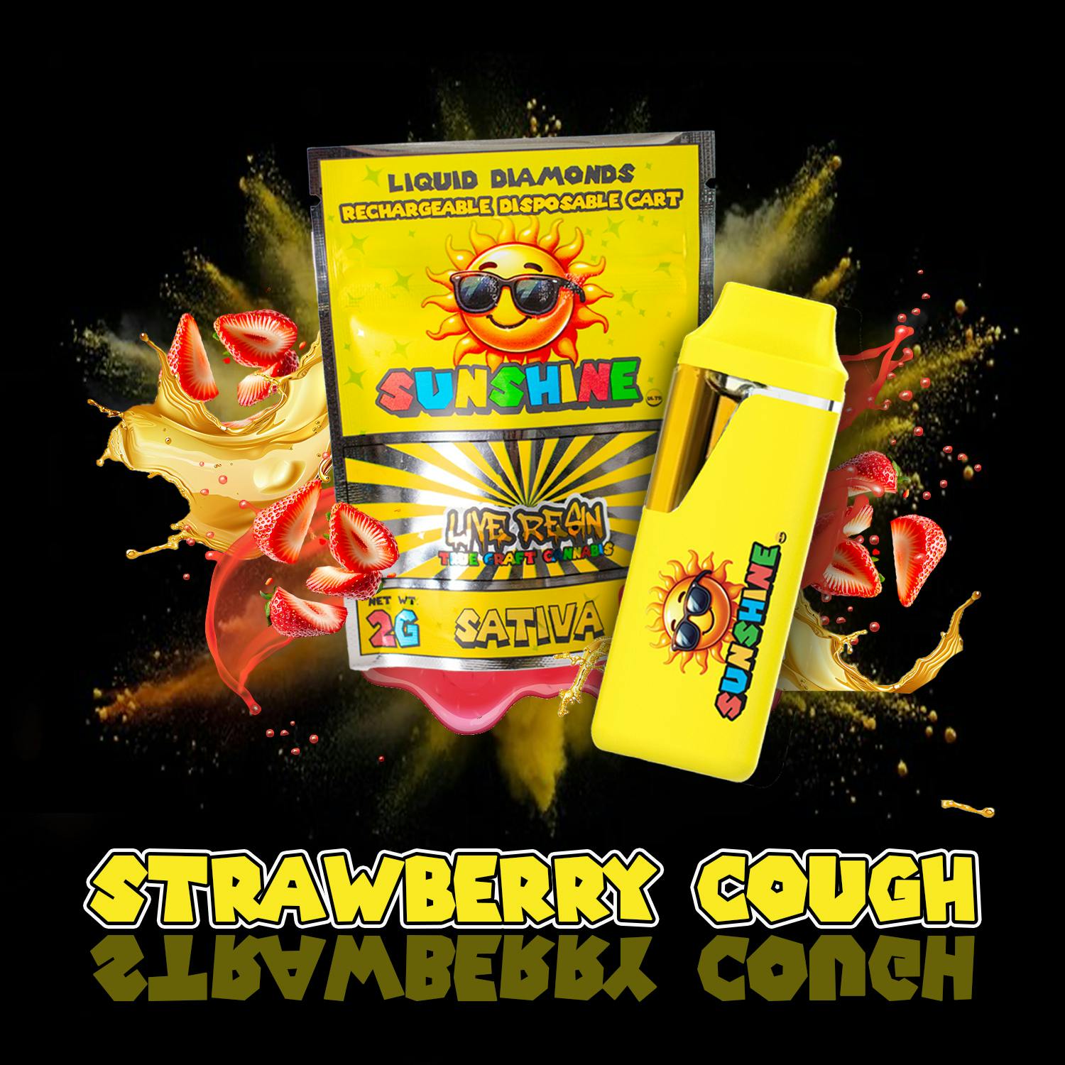 Sunshine Unlimited - FSO Live Resin Disposable - Strawberry Cough - 2 g by Sunshine Unlimited