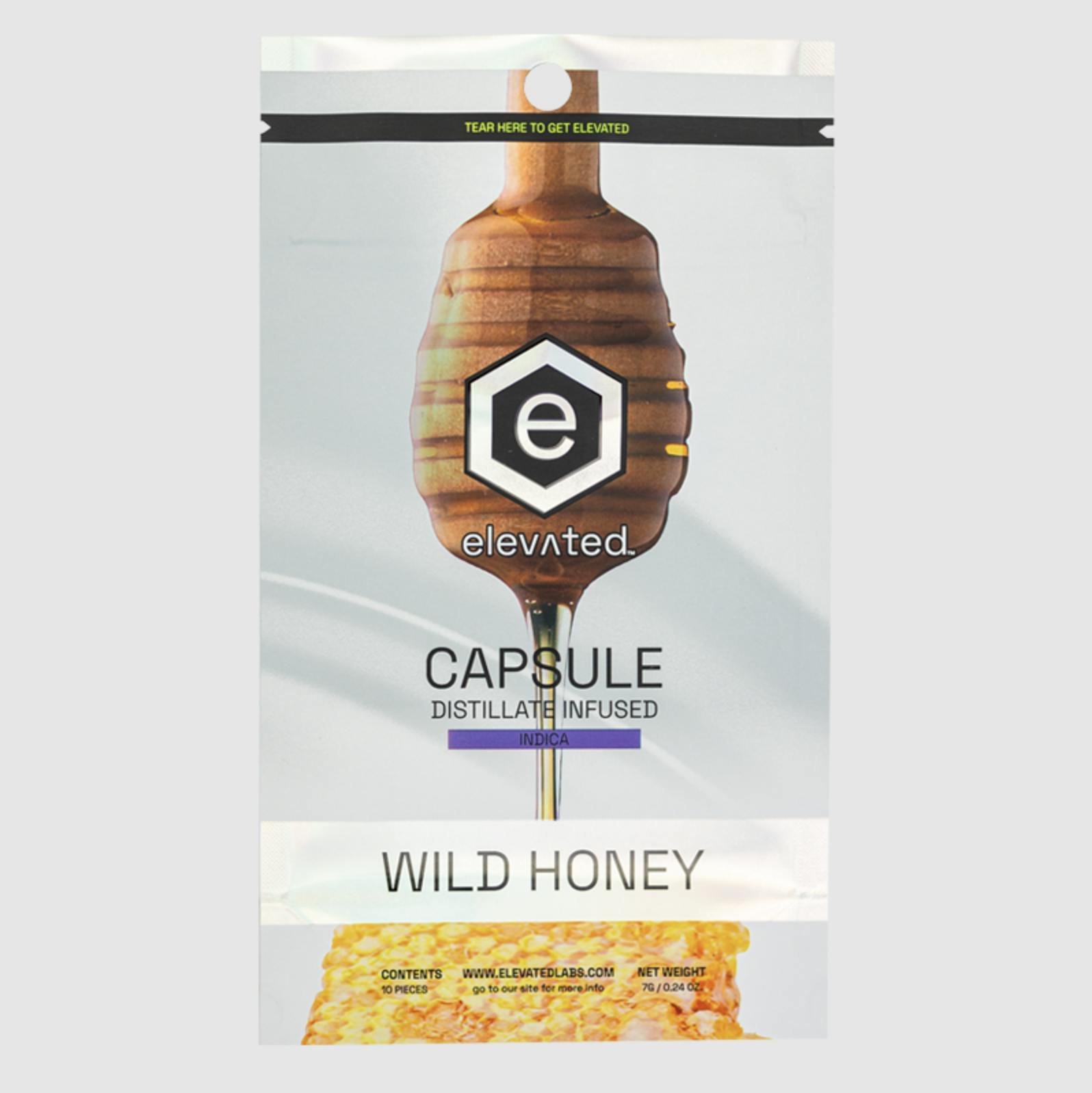 Wild Honey Caps | Indica | Distillate Capsules | 100mg | 10ct | 10mg/ea at PurLife Dispensary - T or C
