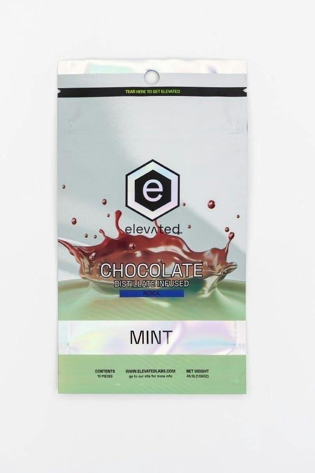 Elevated | Distillate Infused Mint Chocolate | 100mg | 10ct | 10mg/ea at Blazed Cannabis
