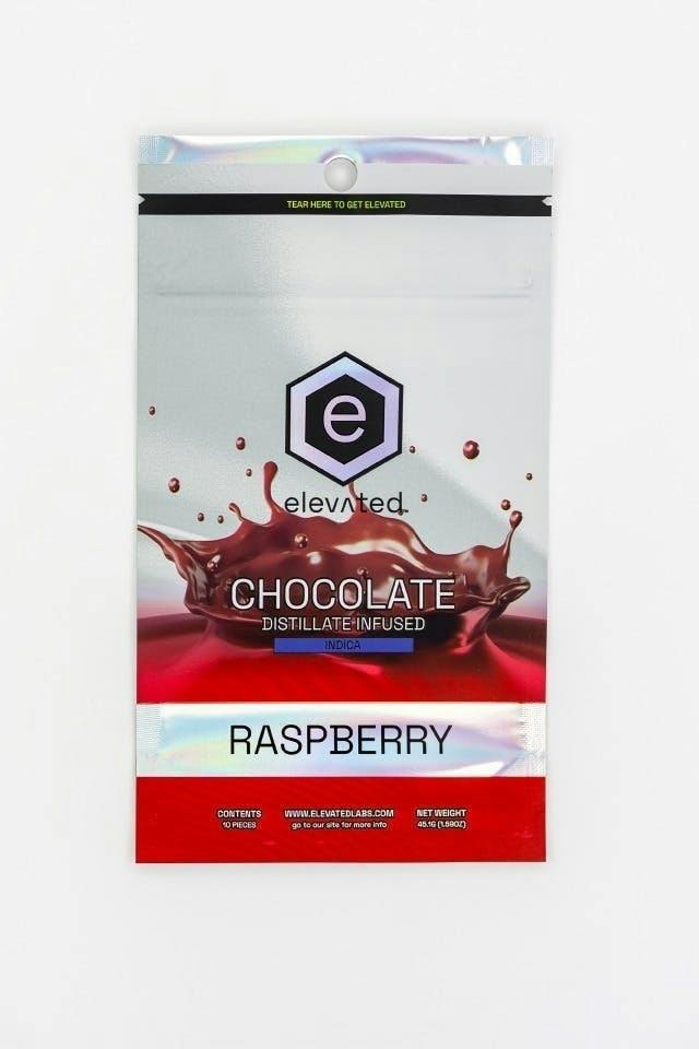 Elevated | Distillate Raspberry Chocolate | 100mg | 10ct | 10mg/ea at Blazed Cannabis