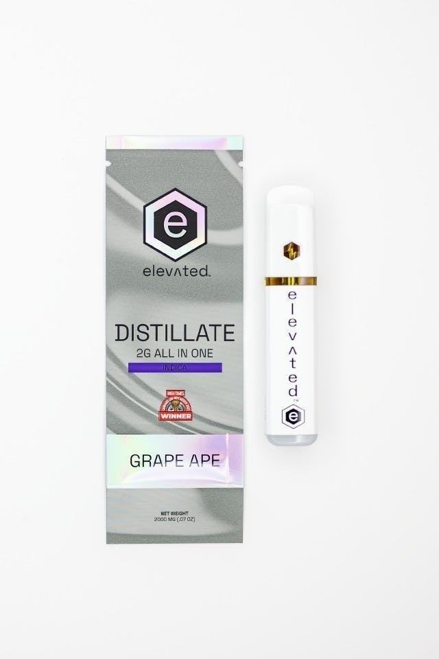 Elevated | Grape Ape | Distillate Disposable | 2g by Elevated Labs