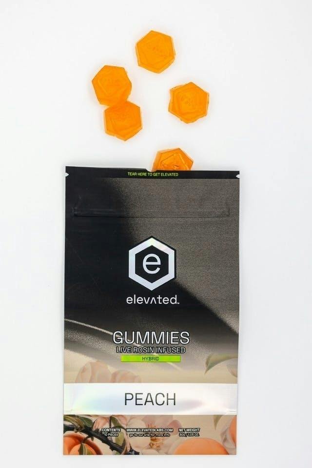 Elevated | Peach Live Rosin Infused Gummies | 100mg | 10ct | 10mg/ea by Elevated Labs