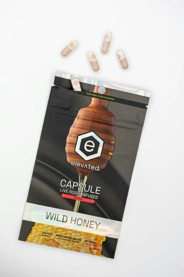 Wild Honey Caps | Sativa | Live Rosin Capsules | 100mg | 10ct | 10mg/ea by Elevated Labs
