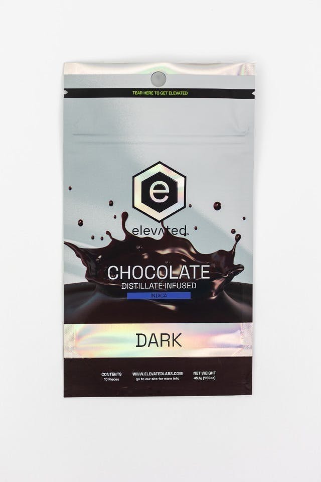 Elevated | Distillate Infused Dark Chocolate | 100mg | 10ct | 10mg/ea
