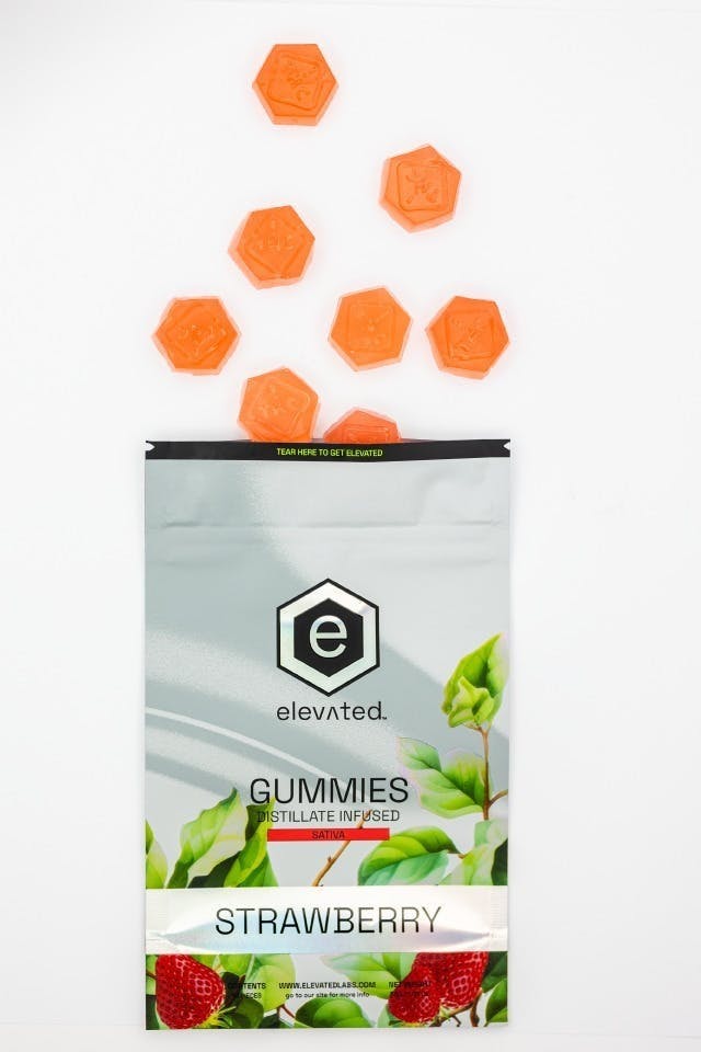 Elevated | Strawberry Distillate Gummies | 100mg | 10ct | 10mg/ea