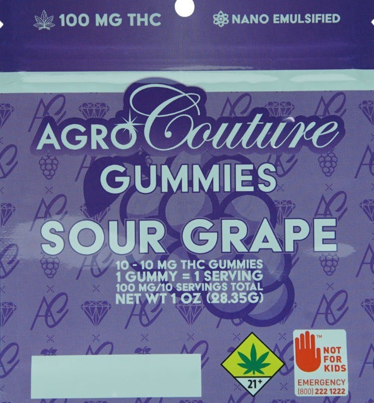 Sour Grape Gummies 10pk (100mg THC)