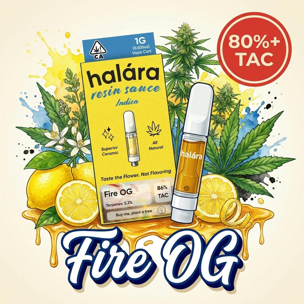 Halara | Fire OG | Live Resin Sauce Cartridge | 1g
