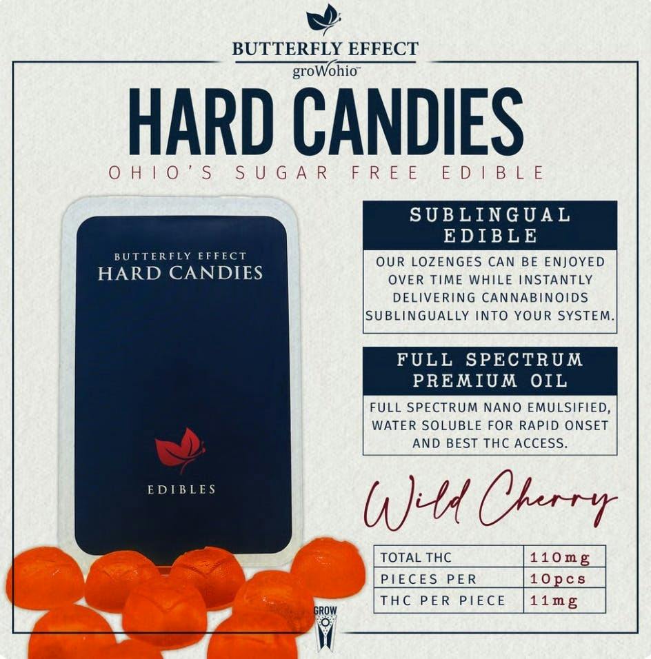 Wild Cherry Hard Candies (10pk, 110mg) by Butterfly Effect - Grow Ohio