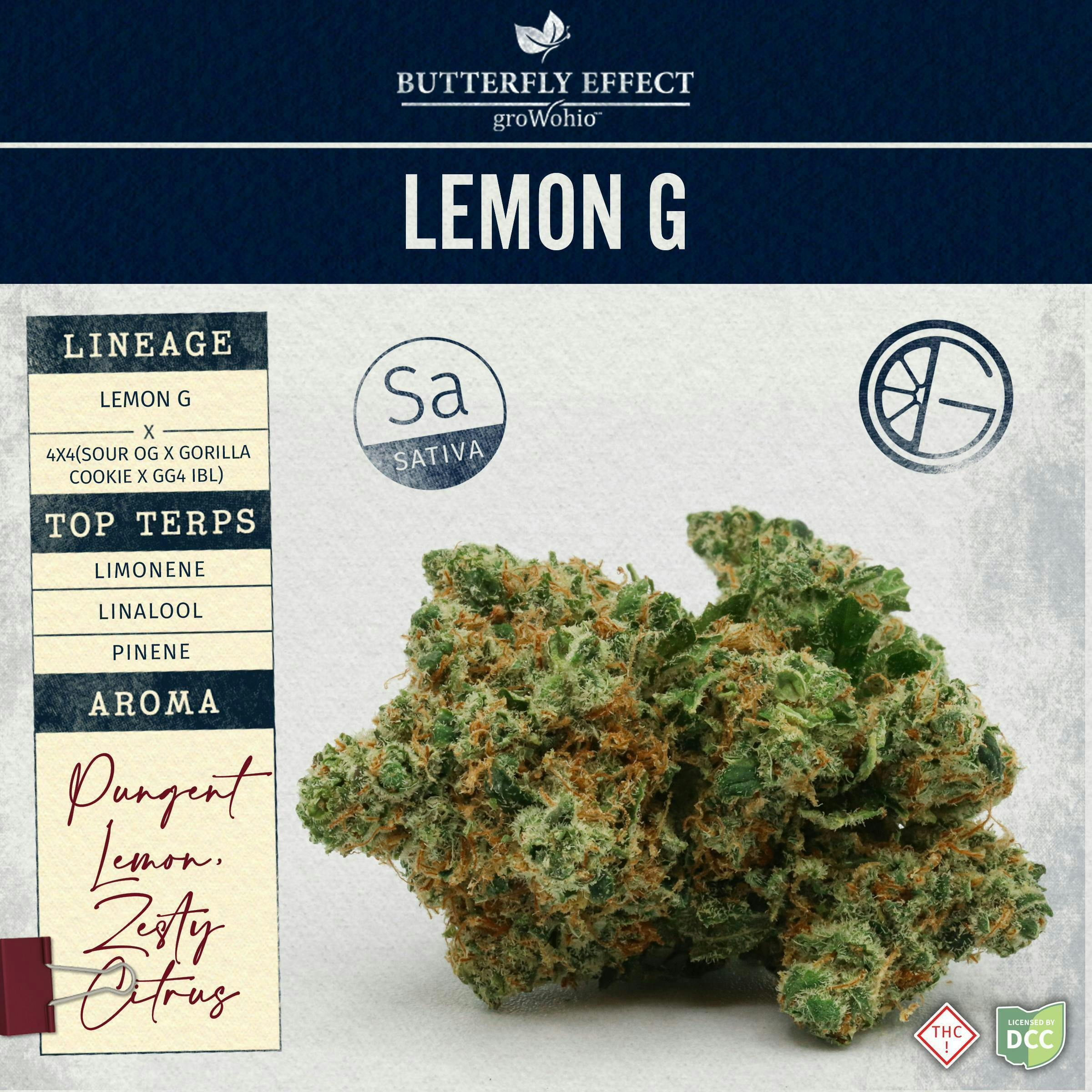 Lemon G - 14.15g Flower by Butterfly Effect - Grow Ohio