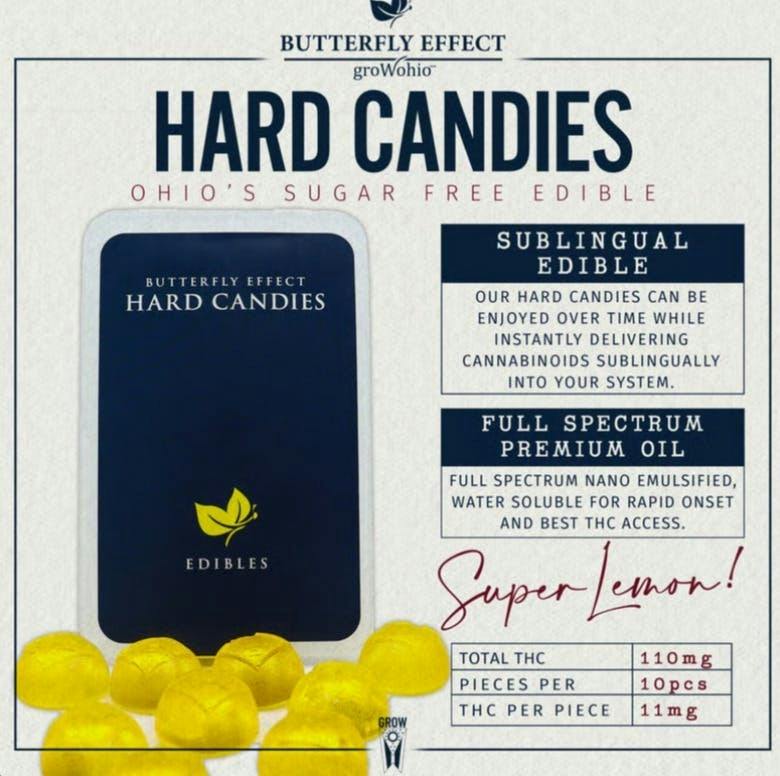Super Lemon Hard Candies (10pk, 110mg) by Butterfly Effect - Grow Ohio