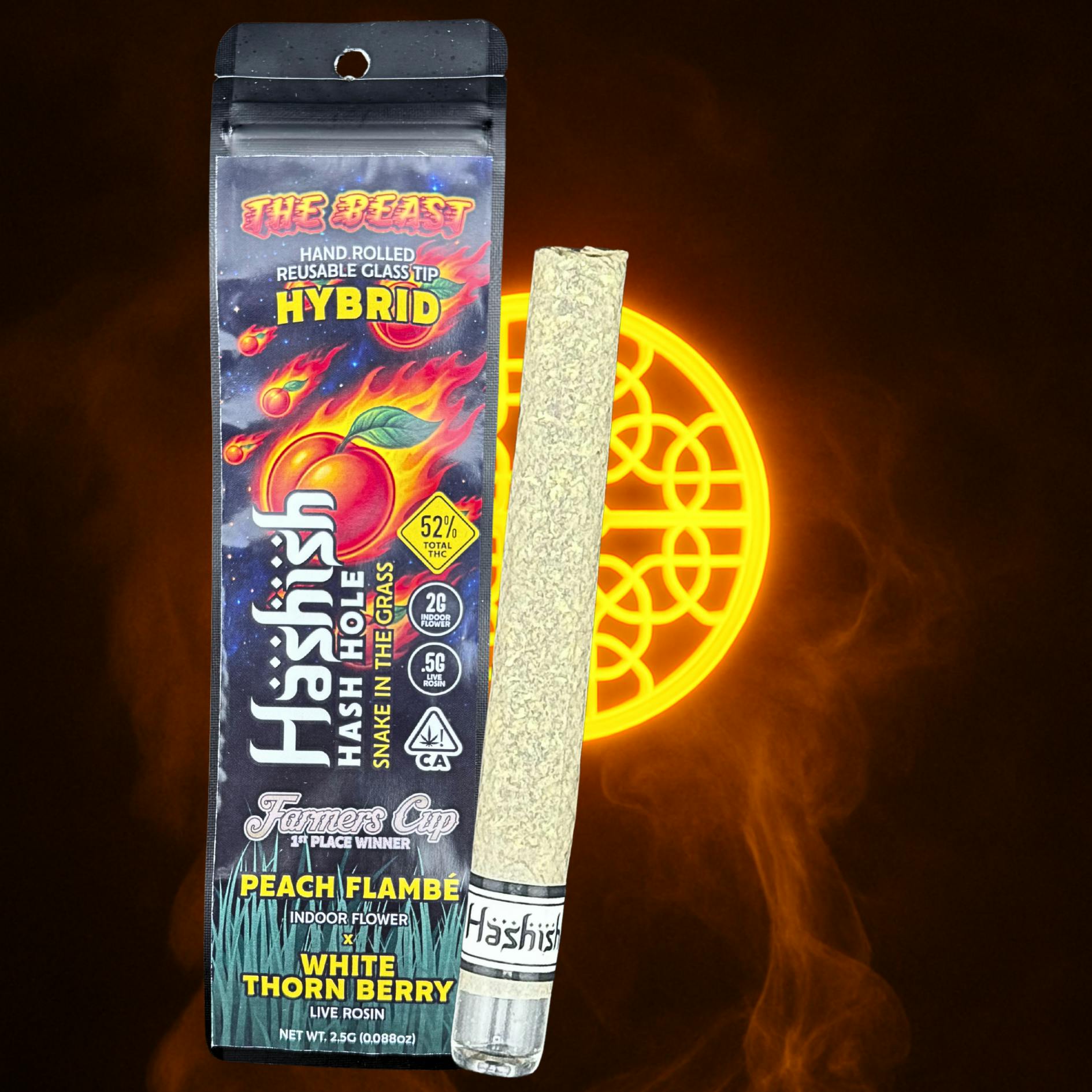 Peach Flambe Hash Hole