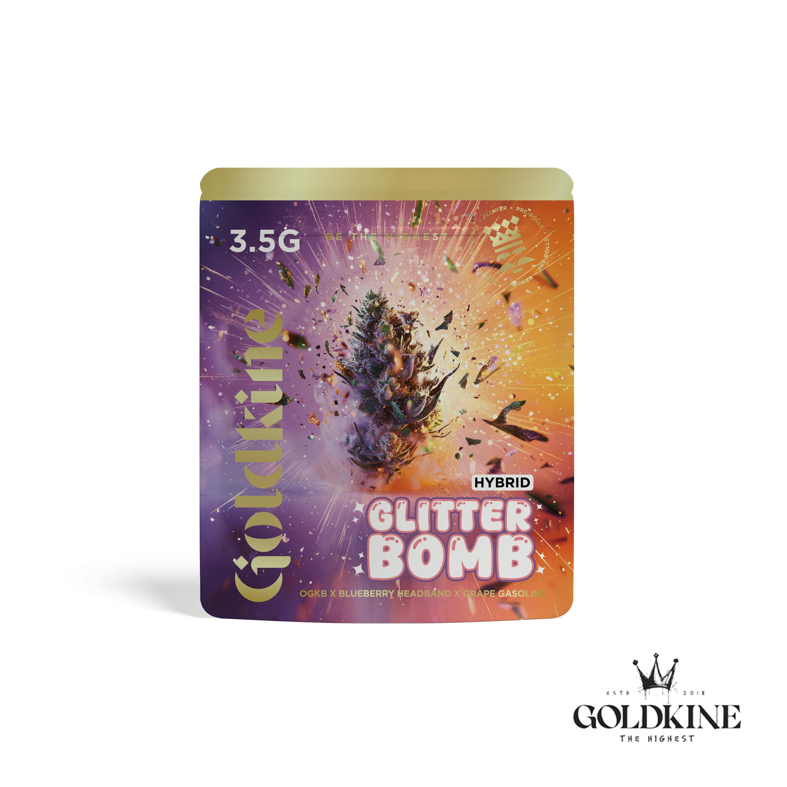 Goldkine Flower 3.5G (Mylar) | Glitter Bomb