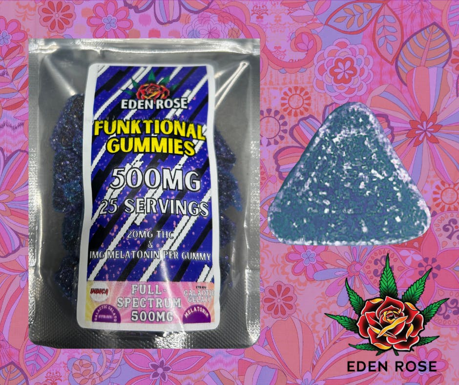 500MG Ganj Gummz: Funktional Gummies: Full Spectrum - Melatonin (Indica) by Eden Rose Processing